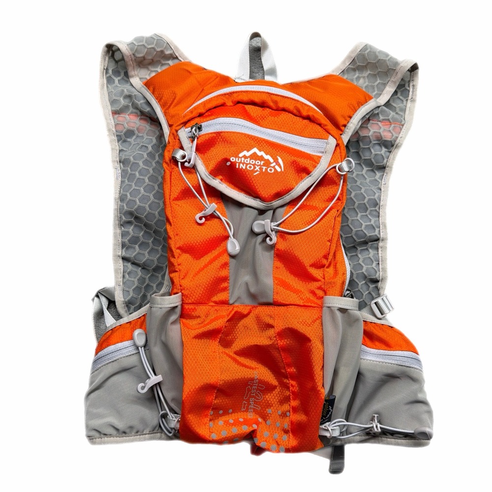 Outdoor INOXTO Hydration Vest Orange Grey Trail Running Marathon Backpack Pack